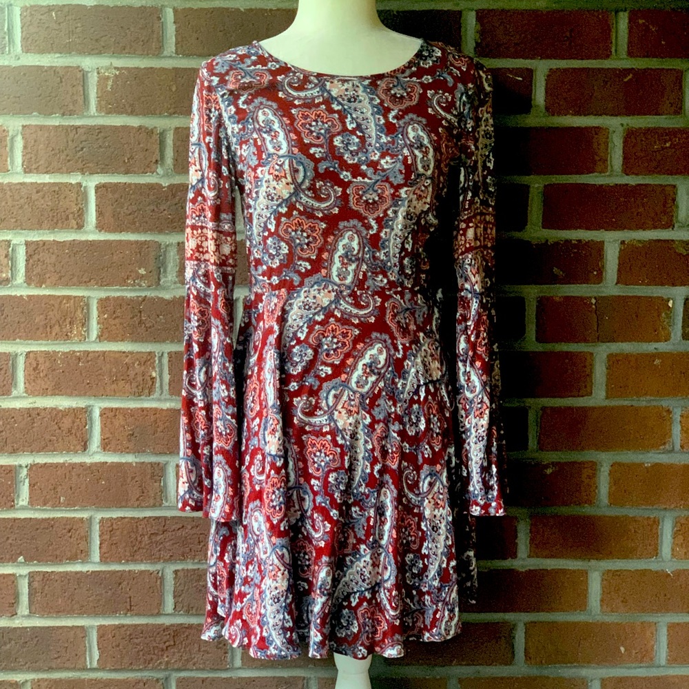 American Eagle Paisley Bell Sleeved Dress